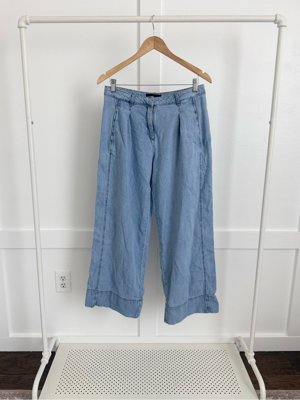 Zara Wide Leg Chambray Pants